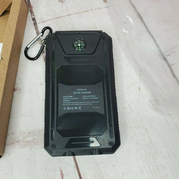 Solar Power Bank Portable Charger 20000mah Waterproof Battery Backup Charger - Picture 4 of 12